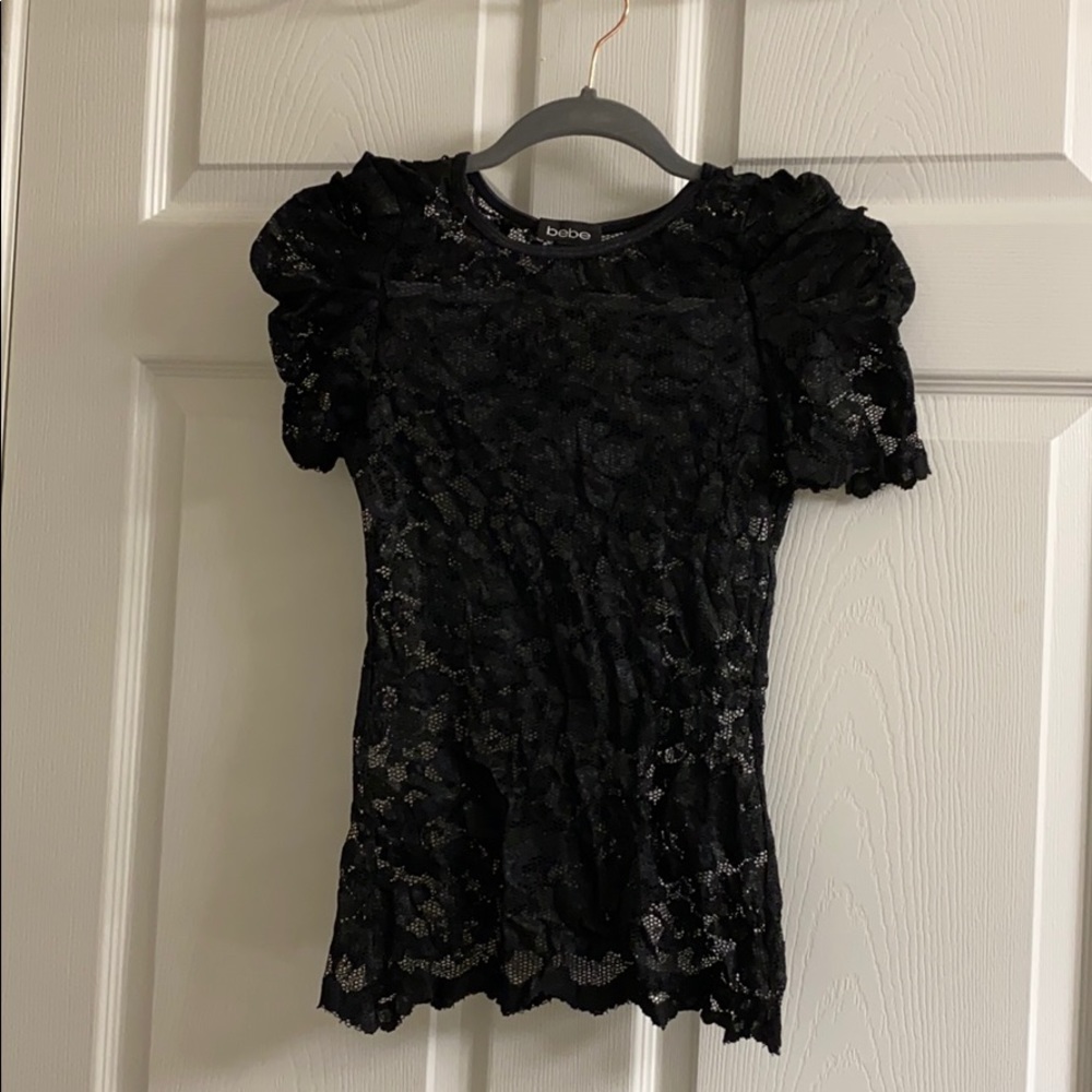 Bebe Black Lace Top